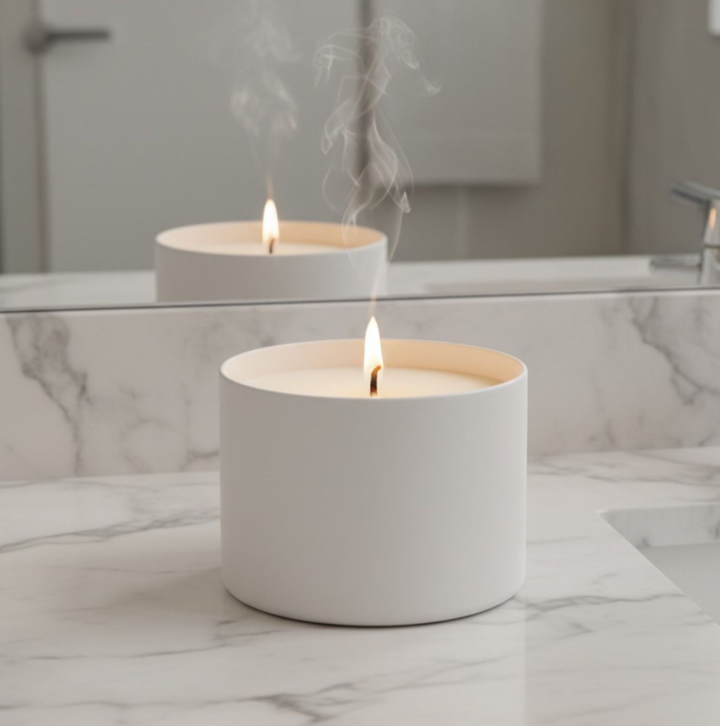 UNSCENTED, 8oz Seamless White Tin Candle