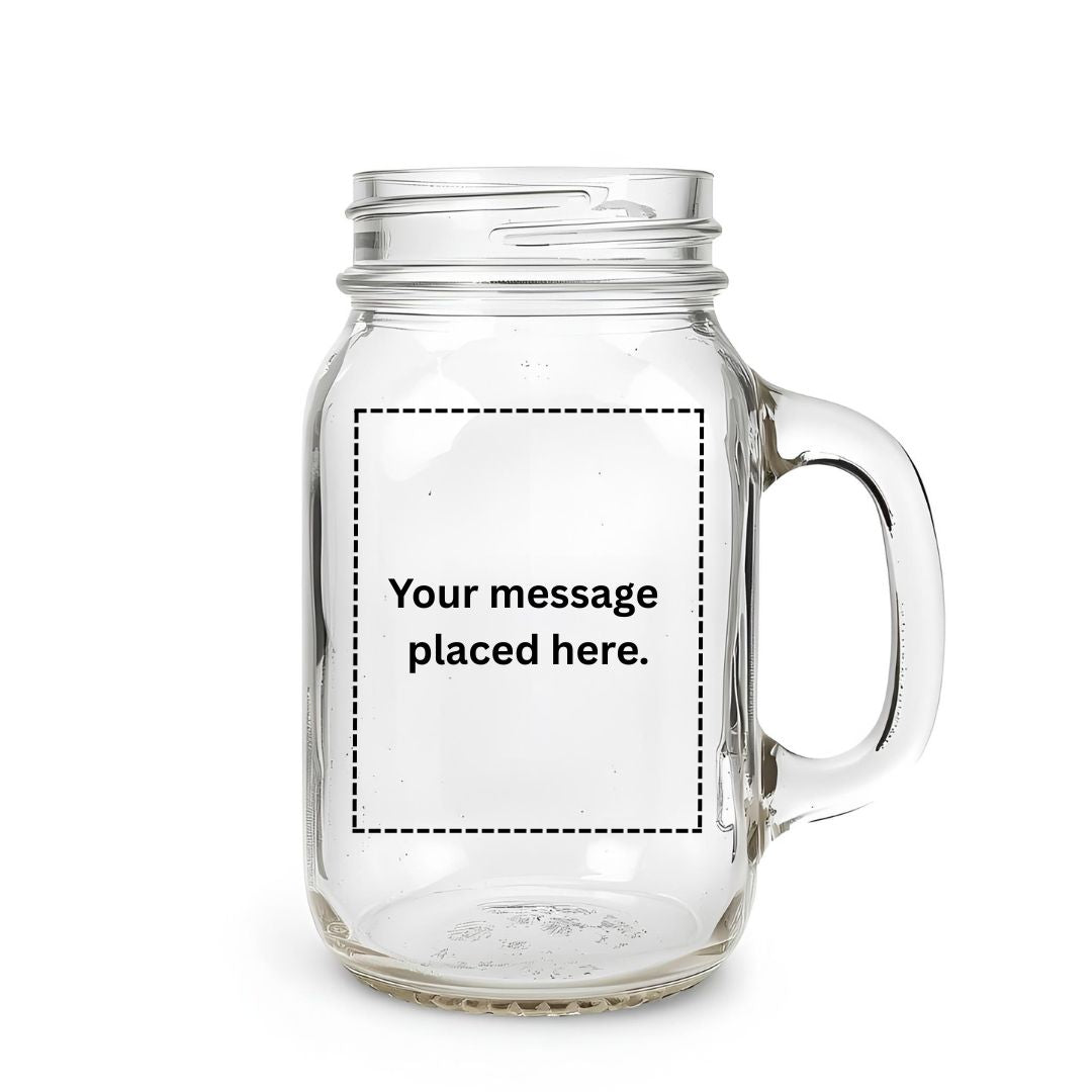 No. 1, AFTER DINNER, 8oz Clear Glass Canning Jar with Handle