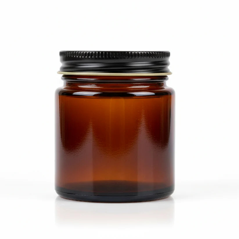 UNSCENTED, 8oz Amber Apothecary Jar with Black Lid