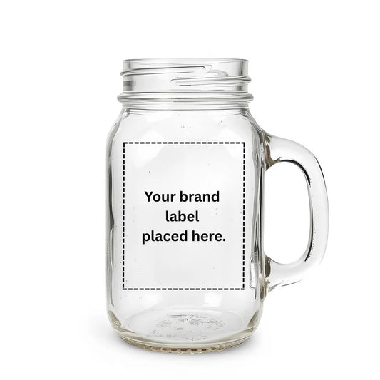 UNSCENTED, 8oz Clear Glass Canning Jar with Handle
