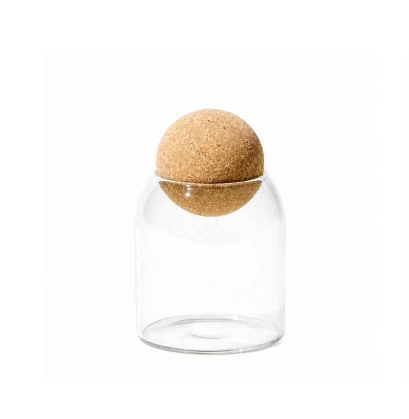 No. 1, AFTER DINNER, 7oz Clear Glass Candle Jar with Cork Sphere Lid