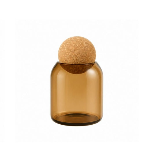 No. 5, RICHE SPICY PUMPKIN, 7oz Amber Glass Candle Jar with Cork Sphere Lid