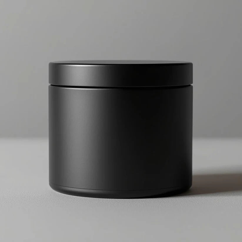 UNSCENTED, 4oz Black Seamless Tin Candle